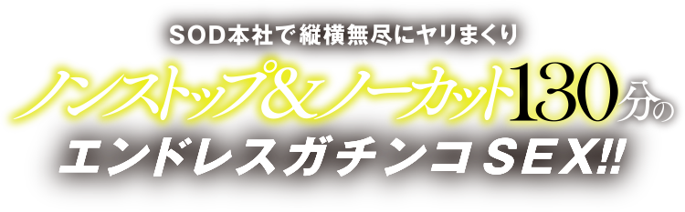 SOD本社で縦横無尽にヤリまくりノンストップ＆ノーカット130分のエンドレスガチンコSEX!!